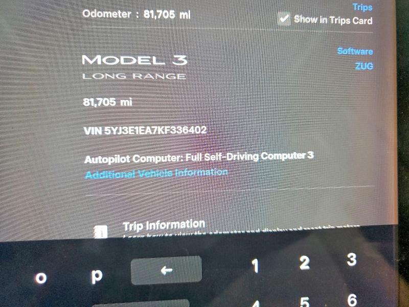 2019 Tesla Model 3 მანქანა იყიდება აუქციონზე, vin: 5YJ3E1EA7KF336402, აუქციონის ნომერი: 98290815