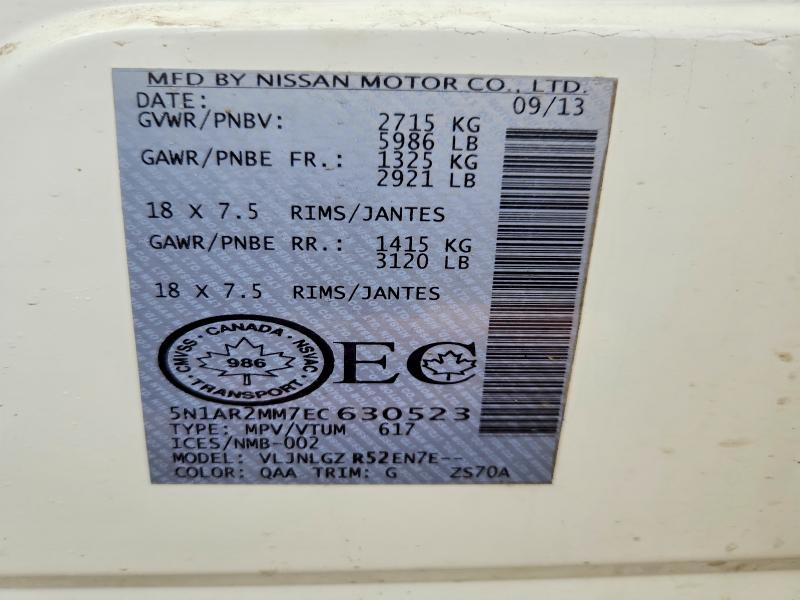 Aukcja sprzedaży 2014 Nissan Pathfinder, vin: 5N1AR2MM7EC630523, numer aukcji: 95721505