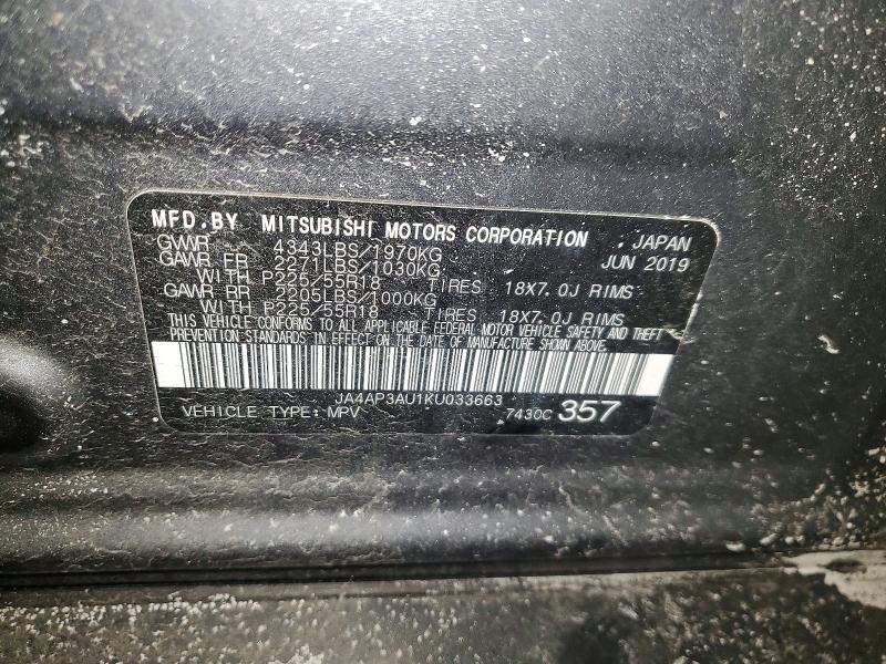 Продаж на аукціоні авто 2019 Mitsubishi Outlander Sport, vin: JA4AP3AU1KU033663, номер лоту: 74980815