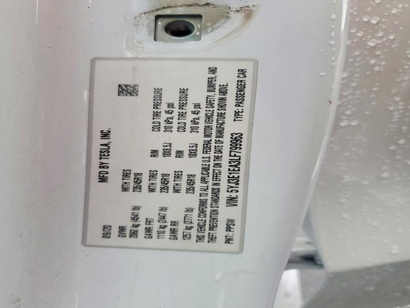 Aukcja sprzedaży 2020 Tesla Model 3, vin: 5YJ3E1EA3LF799963, numer aukcji: 74359975