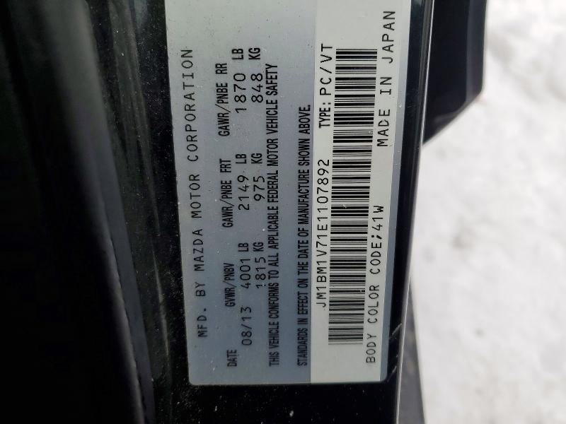 Aukcja sprzedaży 2014 Mazda 3, vin: JM1BM1V71E1107892, numer aukcji: 99478555
