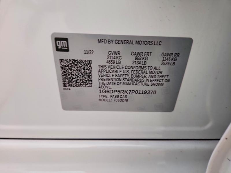 2023 Cadillac Ct5 Sport მანქანა იყიდება აუქციონზე, vin: 1G6DP5RK7P0119370, აუქციონის ნომერი: 98912385