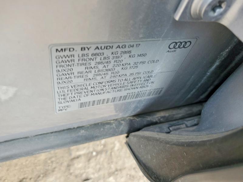 Продажа на аукционе авто 2017 Audi Q7, vin: WA1LAAF7XHD055414, номер лота: 72604955