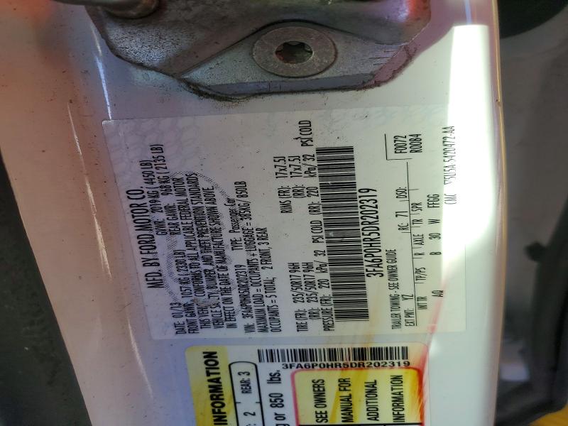 Aukcja sprzedaży 2013 Ford Fusion, vin: 3FA6P0HR5DR202319, numer aukcji: 98254415