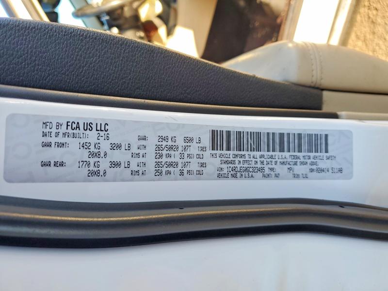 Продаж на аукціоні авто 2016 Dodge Durango, vin: 1C4RDJEG0GC323495, номер лоту: 72361845