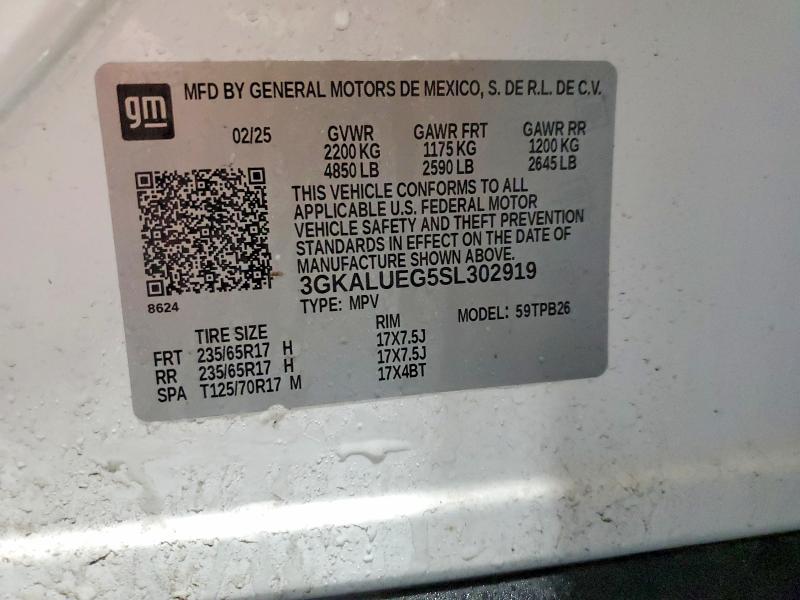 Aukcja sprzedaży 2025 Gmc Terrain El, vin: 3GKALUEG5SL302919, numer aukcji: 72427845