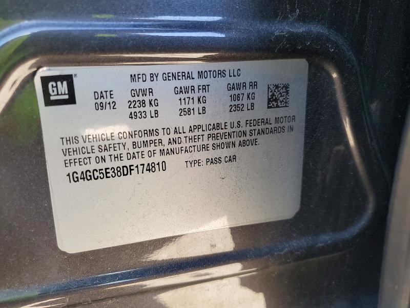 Aukcja sprzedaży 2013 Buick Lacrosse, vin: 1G4GC5E38DF174810, numer aukcji: 74429025
