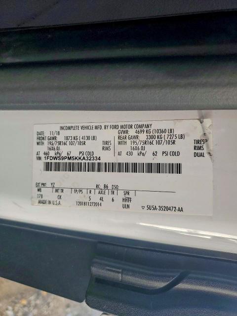 Продажа на аукционе авто 2019 Ford Transit, vin: 1FDWS9PM5KKA32334, номер лота: 77697235