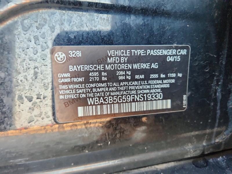 Продажа на аукционе авто 2015 Bmw 328, vin: WBA3B5G59FNS19330, номер лота: 72197255