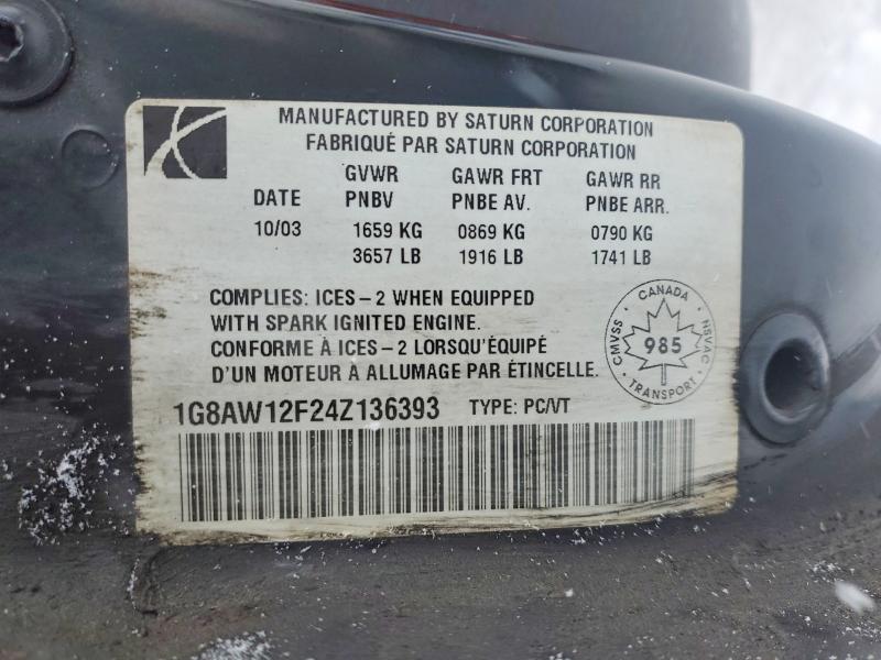 Продаж на аукціоні авто 2004 Saturn Ion, vin: 1G8AW12F24Z136393, номер лоту: 74443415