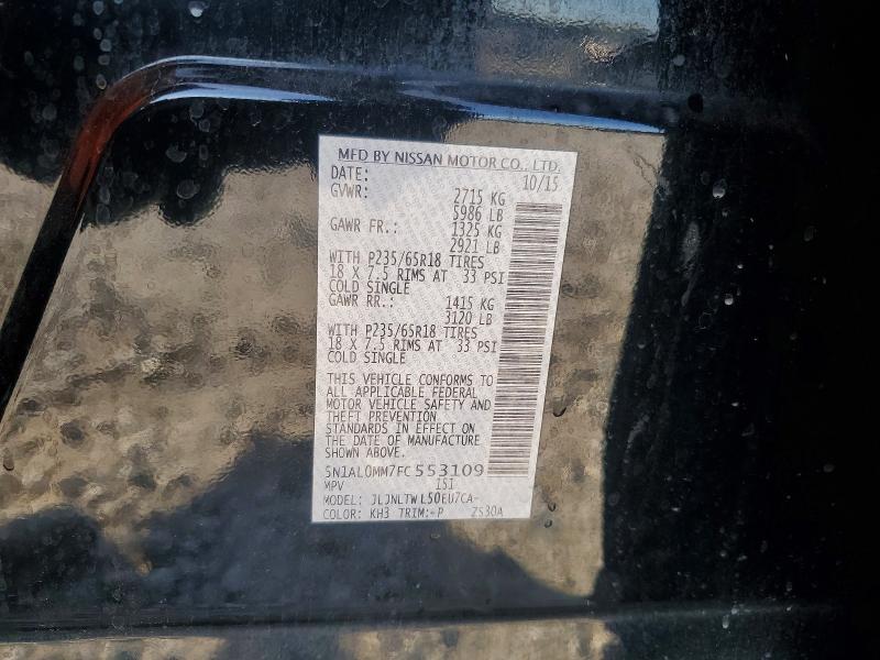 2015 Infiniti Qx60 მანქანა იყიდება აუქციონზე, vin: 5N1AL0MM7FC553109, აუქციონის ნომერი: 99240065