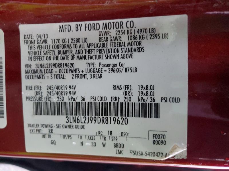 Aukcja sprzedaży 2013 Lincoln Mkz, vin: 3LN6L2J99DR819620, numer aukcji: 98055645
