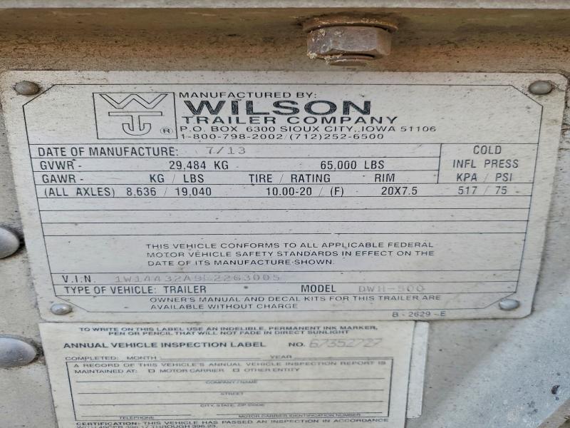 2014 Wilson Wilson Tra მანქანა იყიდება აუქციონზე, vin: 1W14432A9E2263005, აუქციონის ნომერი: 98666825