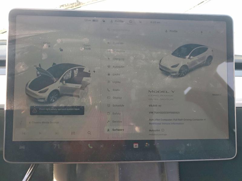 Продажа на аукционе авто 2023 Tesla Model Y, vin: 7SAYGDEE5PF885921, номер лота: 73844285