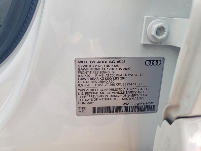 Aukcja sprzedaży 2023 Audi Q3, vin: WA1EECF34P1144062, numer aukcji: 73984965