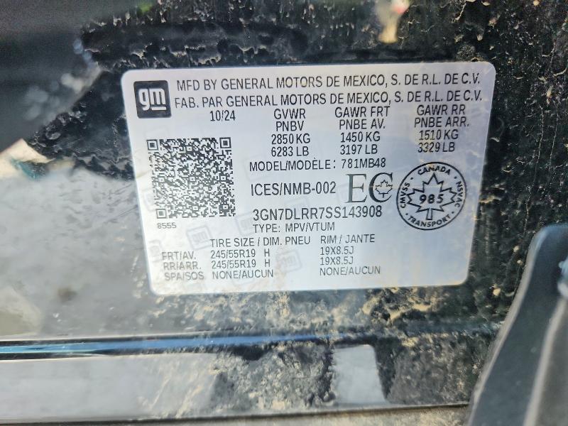 74271705 :رقم المزاد ، 3GN7DLRR7SS143908 vin ، 2025 Chevrolet Equinox مزاد بيع