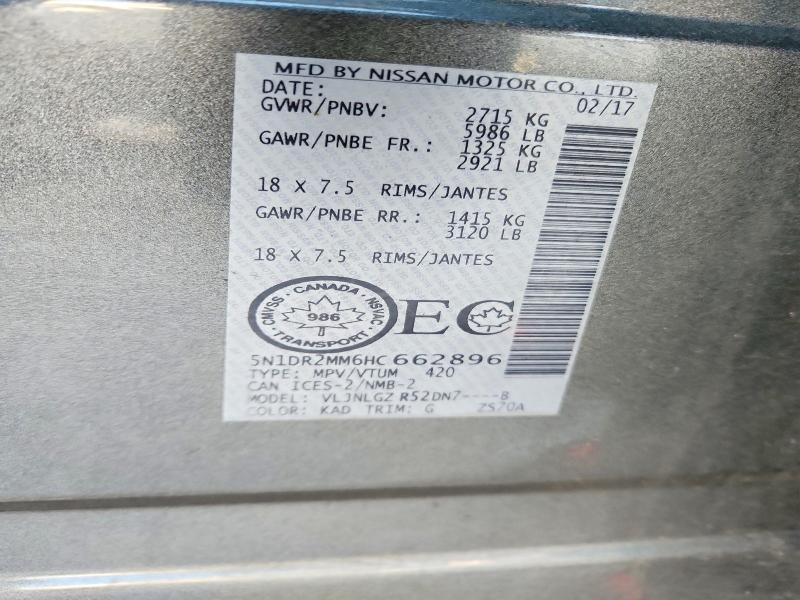 Aukcja sprzedaży 2017 Nissan Pathfinder, vin: 5N1DR2MM6HC662896, numer aukcji: 98603625