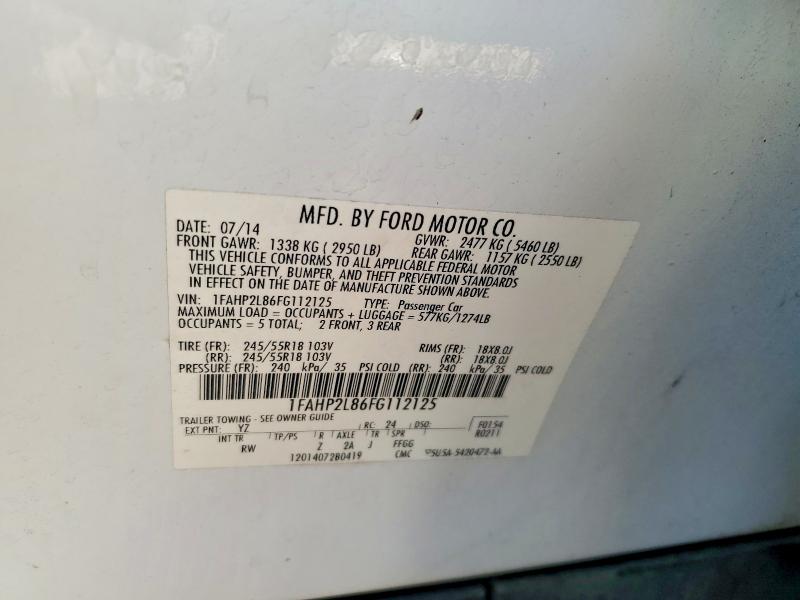 2015 Ford Taurus მანქანა იყიდება აუქციონზე, vin: 1FAHP2L86FG112125, აუქციონის ნომერი: 72809295