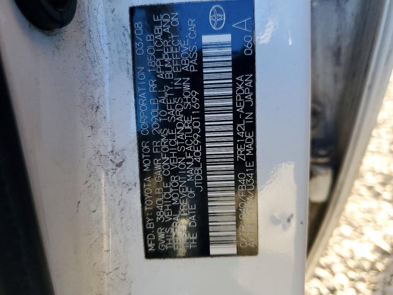 Aukcja sprzedaży 2009 Toyota Corolla, vin: JTDBL40E99J011699, numer aukcji: 73427695