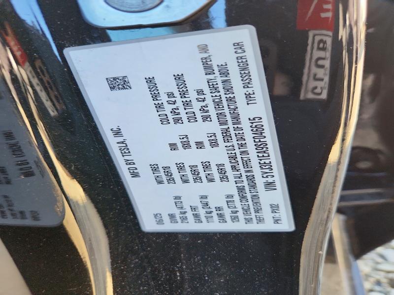 72644645 :رقم المزاد ، 5YJ3E1EA9SF046615 vin ، 2025 Tesla Model 3 مزاد بيع