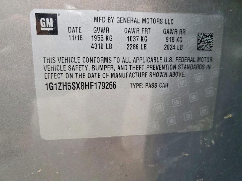 Продажа на аукционе авто 2017 Chevrolet Malibu, vin: 1G1ZH5SX8HF179266, номер лота: 72631605