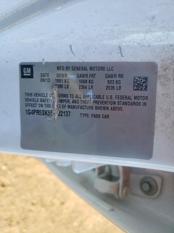 73669405 :رقم المزاد ، 1G4PR5SK5E4122137 vin ، 2014 Buick Verano مزاد بيع