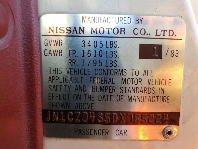 99488635 :رقم المزاد ، JN1CZ04S5DX755224 vin ، 1983 Datsun 280zx مزاد بيع