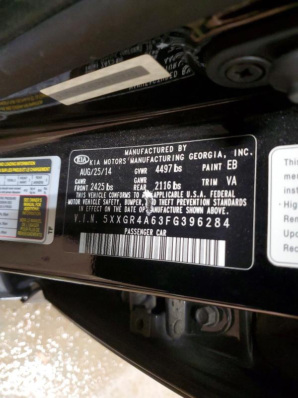 Aukcja sprzedaży 2015 Kia Optima Sx, vin: 5XXGR4A63FG396284, numer aukcji: 73694385
