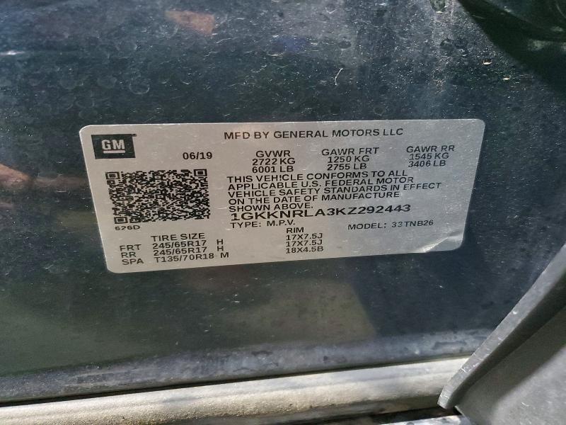 Aukcja sprzedaży 2019 Gmc Acadia, vin: 1GKKNRLA3KZ292443, numer aukcji: 99570855