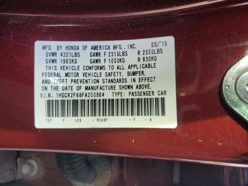 Продажа на аукционе авто 2015 Honda Accord, vin: 1HGCR2F88FA200964, номер лота: 73920645