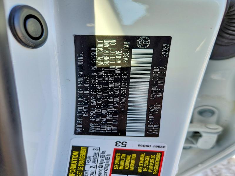Продаж на аукціоні авто 2026 Toyota Camry, vin: 4T1DAACK5TU211804, номер лоту: 73711605