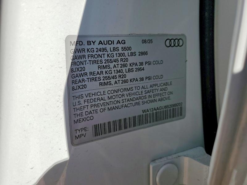 Продаж на аукціоні авто 2025 Audi Q5, vin: WA12AAGU6S2069202, номер лоту: 98263615