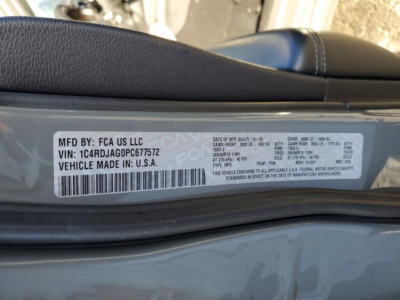 72442495 :رقم المزاد ، 1C4RDJAG0PC677572 vin ، 2023 Dodge Durango مزاد بيع