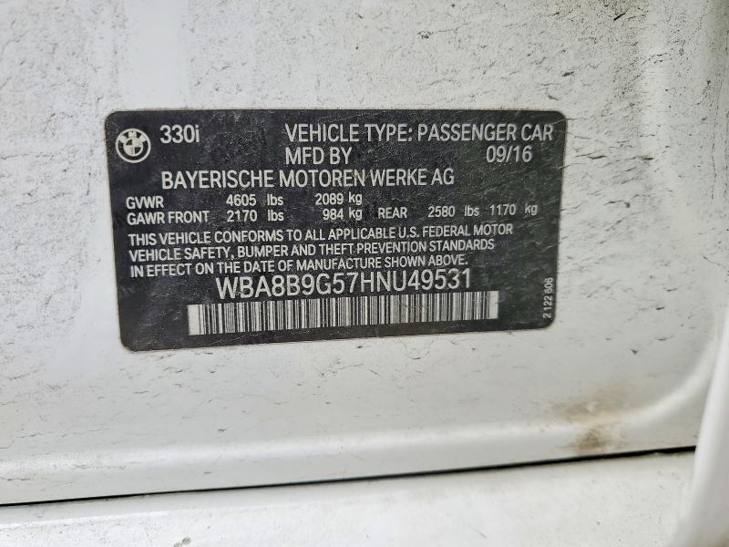 Продажа на аукционе авто 2017 Bmw 330, vin: WBA8B9G57HNU49531, номер лота: 74231805