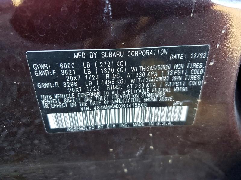 Aukcja sprzedaży 2024 Subaru Ascent, vin: 4S4WMAWDXR3415509, numer aukcji: 73536705