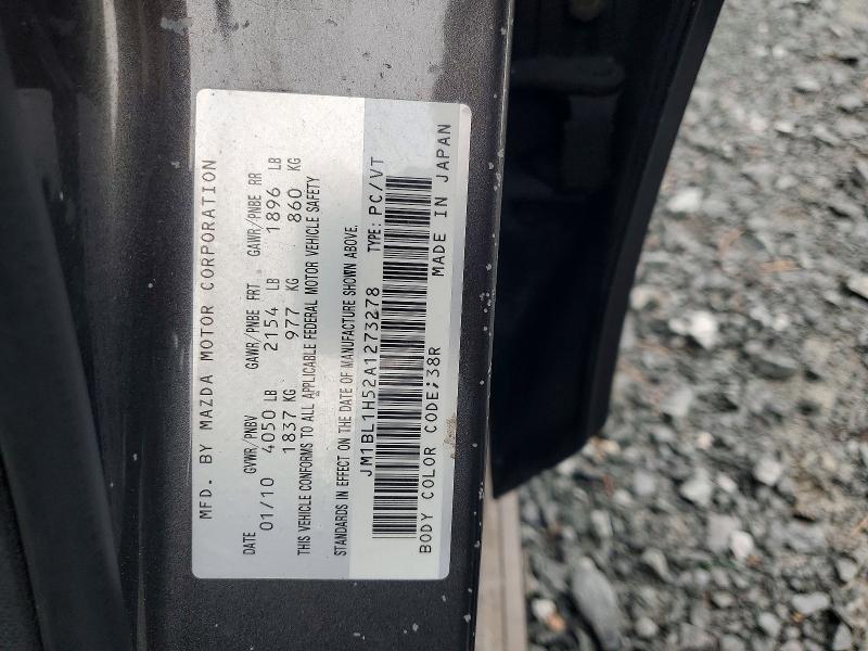 72634965 :رقم المزاد ، JM1BL1H52A1273278 vin ، 2010 Mazda 3 مزاد بيع