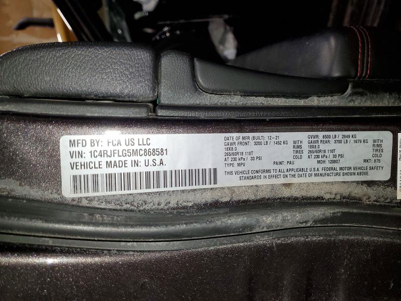 Aukcja sprzedaży 2021 Jeep Grand Cherokee, vin: 1C4RJFLG5MC868581, numer aukcji: 72892745