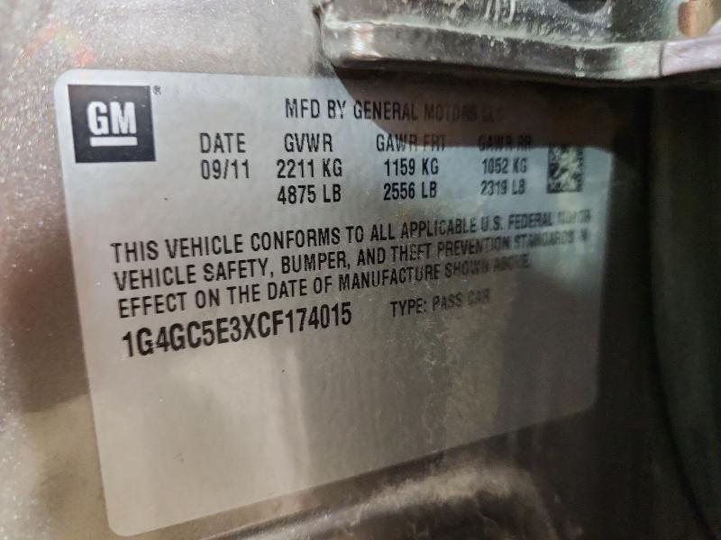 74582735 :رقم المزاد ، 1G4GC5E3XCF174015 vin ، 2012 Buick Lacrosse مزاد بيع