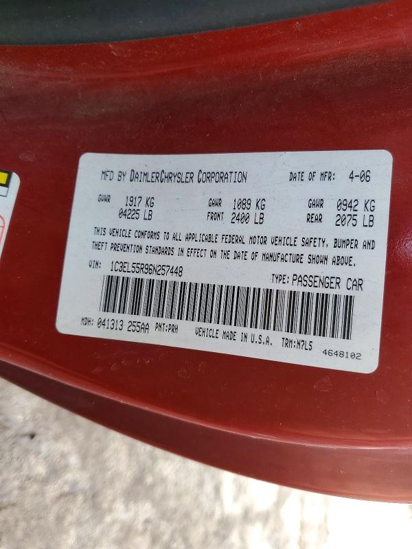 Продаж на аукціоні авто 2006 Chrysler Sebring, vin: 1C3EL55R96N257448, номер лоту: 73744755
