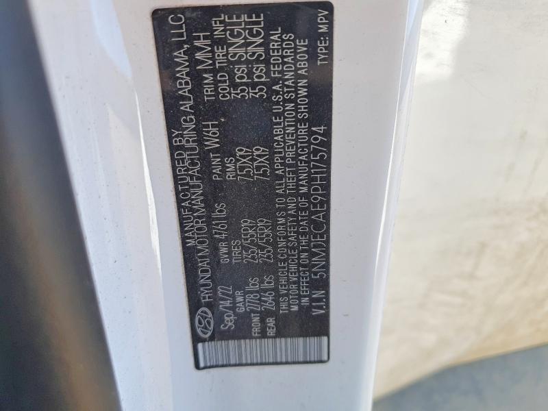 2023 Hyundai Tucson მანქანა იყიდება აუქციონზე, vin: 5NMJECAE9PH175794, აუქციონის ნომერი: 74128725