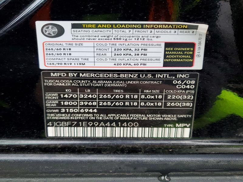 Продаж на аукціоні авто 2009 Mercedes-benz Gl, vin: 4JGBF71E99A441400, номер лоту: 72474025