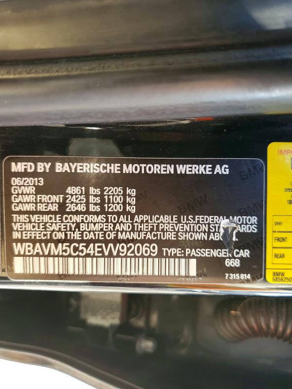 Продажа на аукционе авто 2014 Bmw X1, vin: WBAVM5C54EVV92069, номер лота: 98326325