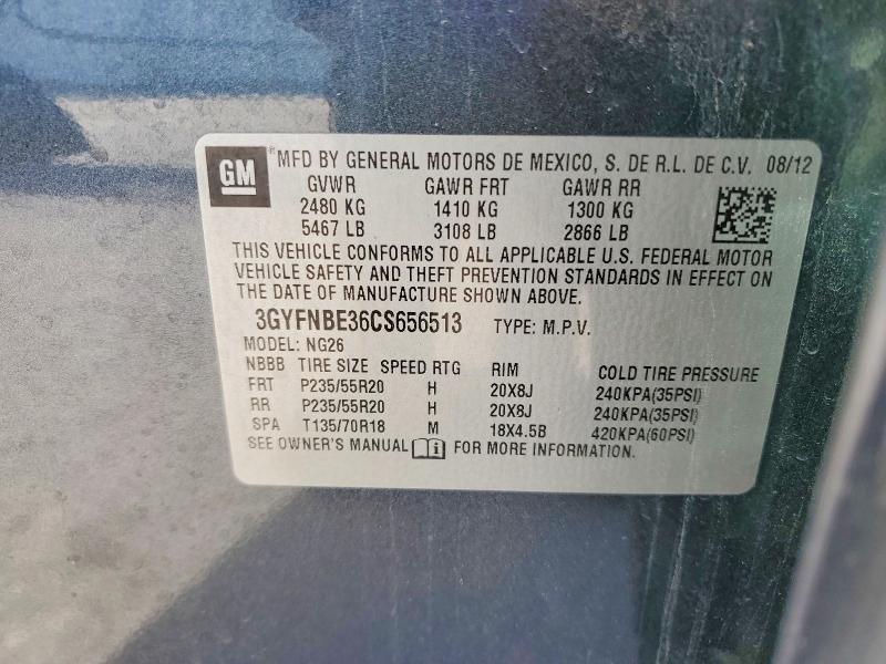 2012 Cadillac Srx მანქანა იყიდება აუქციონზე, vin: 3GYFNBE36CS656513, აუქციონის ნომერი: 74084695