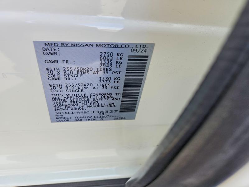 Продаж на аукціоні авто 2025 Infiniti Qx60, vin: 5N1AL1FR4SC338327, номер лоту: 72926075