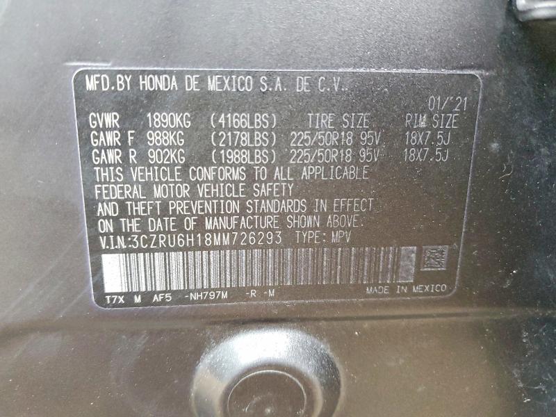 Aukcja sprzedaży 2021 Honda Hr-v, vin: 3CZRU6H18MM726293, numer aukcji: 98379385