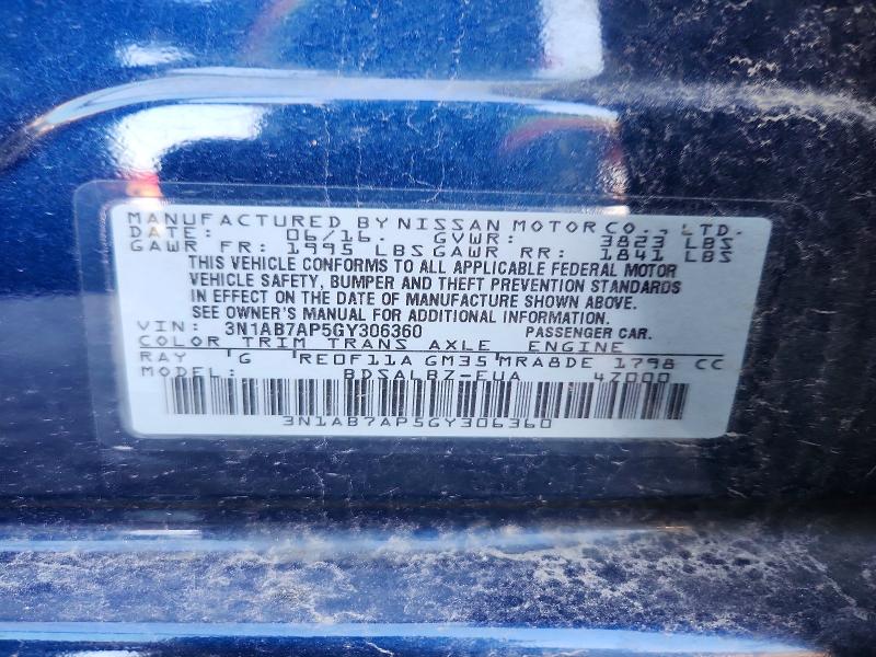 Продажа на аукционе авто 2016 Nissan Sentra, vin: 3N1AB7AP5GY306360, номер лота: 99709115