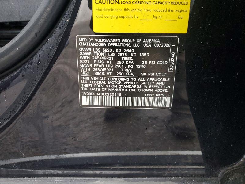 Aukcja sprzedaży 2020 Volkswagen Atlas Cross Sport, vin: 1V2RE2CA9LC229819, numer aukcji: 99031615