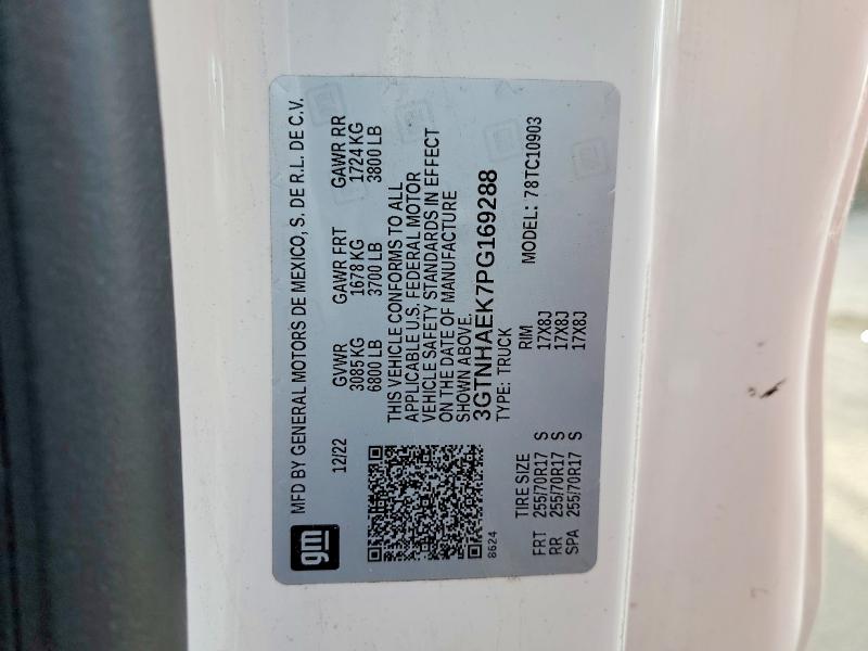 Aukcja sprzedaży 2023 Gmc Sierra, vin: 3GTNHAEK7PG169288, numer aukcji: 73165555