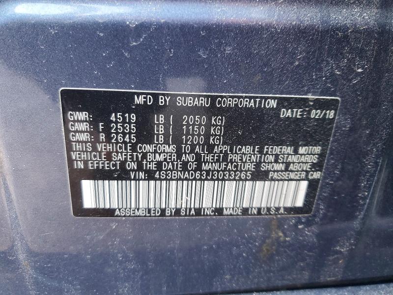Продаж на аукціоні авто 2018 Subaru Legacy, vin: 4S3BNAD63J3033265, номер лоту: 73719345