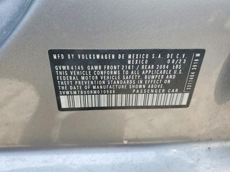 75232865 :رقم المزاد ، 3VW5M7BU0RM010988 vin ، 2024 Volkswagen Jetta مزاد بيع
